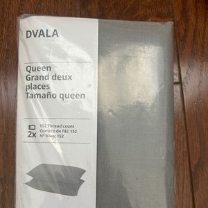 IKEA DVALA Queen Pillow Case Grey 2 ct